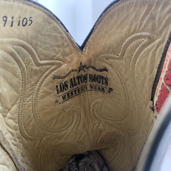 Los Altos Exotic Stingray Men's Size 8.5EE Black Leather Western Cowboy Boots - Picture 7 of 10